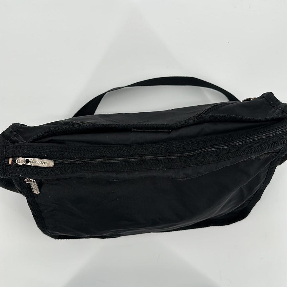 Lesportsac Black Front Flap Adjustable Strap Messenger Bag - Picture 7 of 16